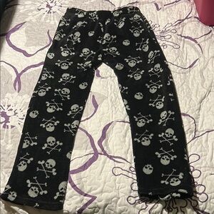 Kids Black Skull Print Pants